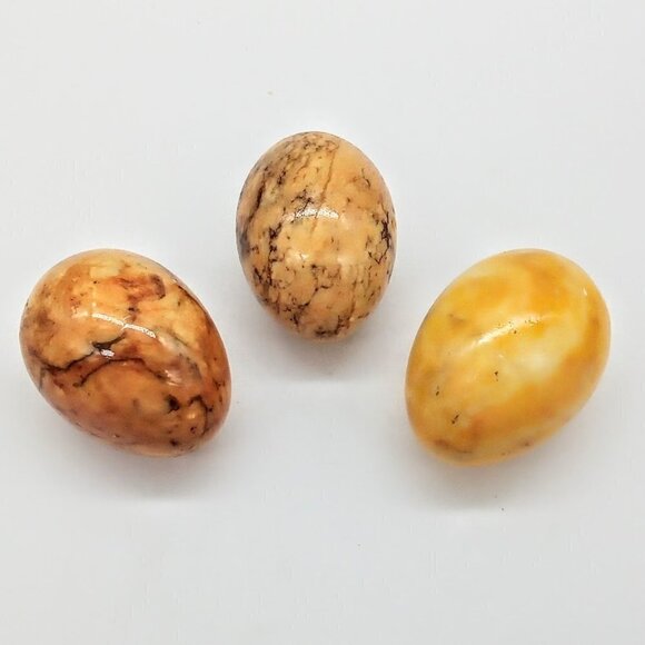 Tan Yellow Solid Stone Egg Collection - Picture 3 of 3
